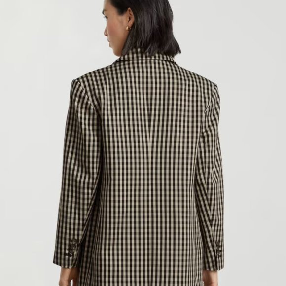 Everlane, The '80s Blazer, Khaki / Black, 4/6 - Picture 2 of 6